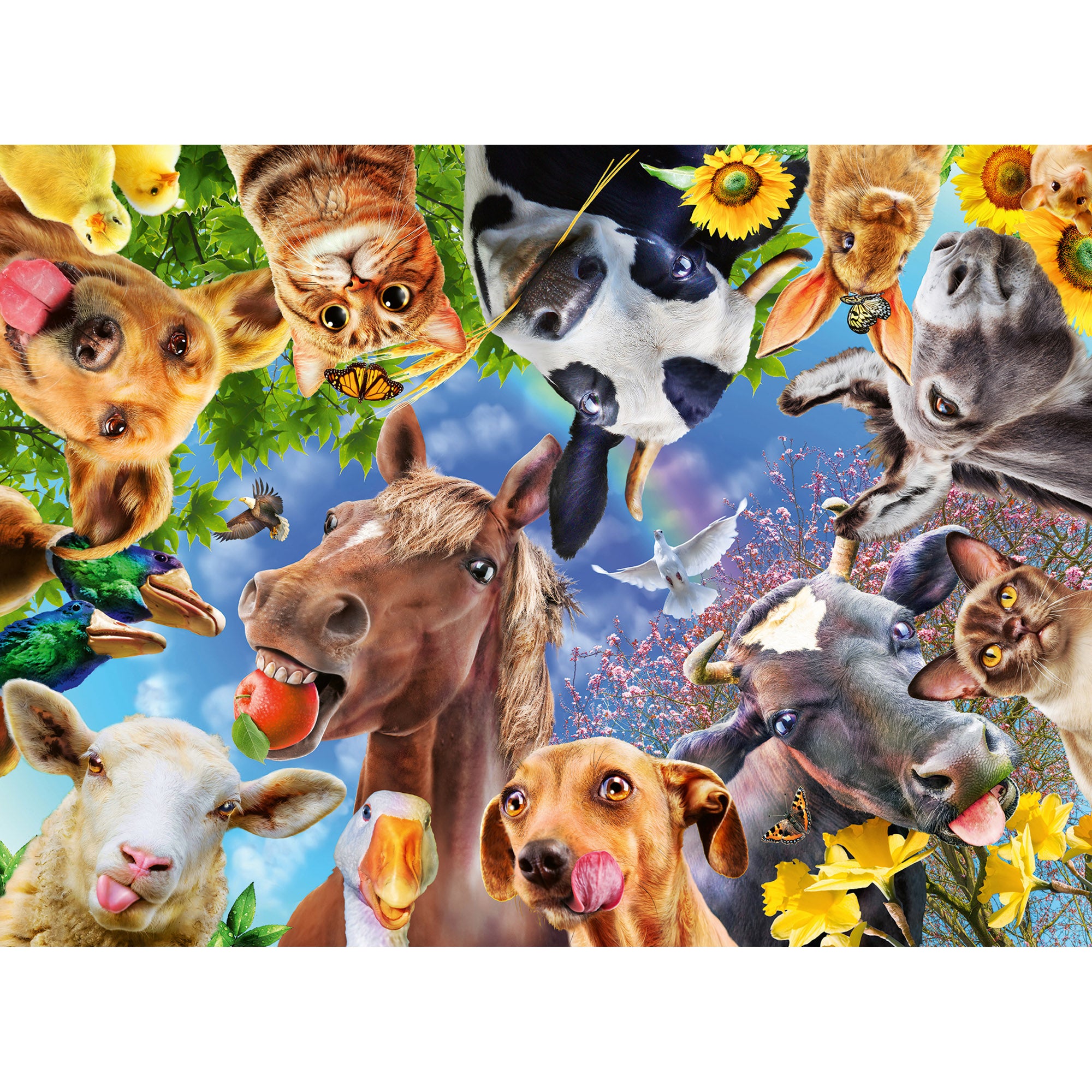 PUZZLE PORTRET CU ANIMALE, 200 PIESE - RAVENSBURGER (RVSPC12902) - Libelula Vesela - Jucarii