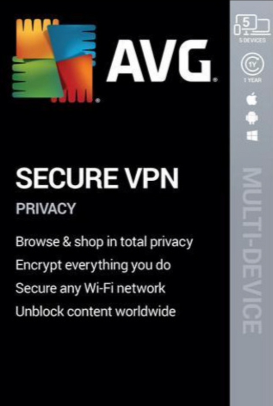 AVG SECURE VPN KEY (2 YEARS / 1 DEVICE) - OFFICIAL WEBSITE - PC - WORLDWIDE - MULTILANGUAGE - Libelula Vesela - Jocuri video