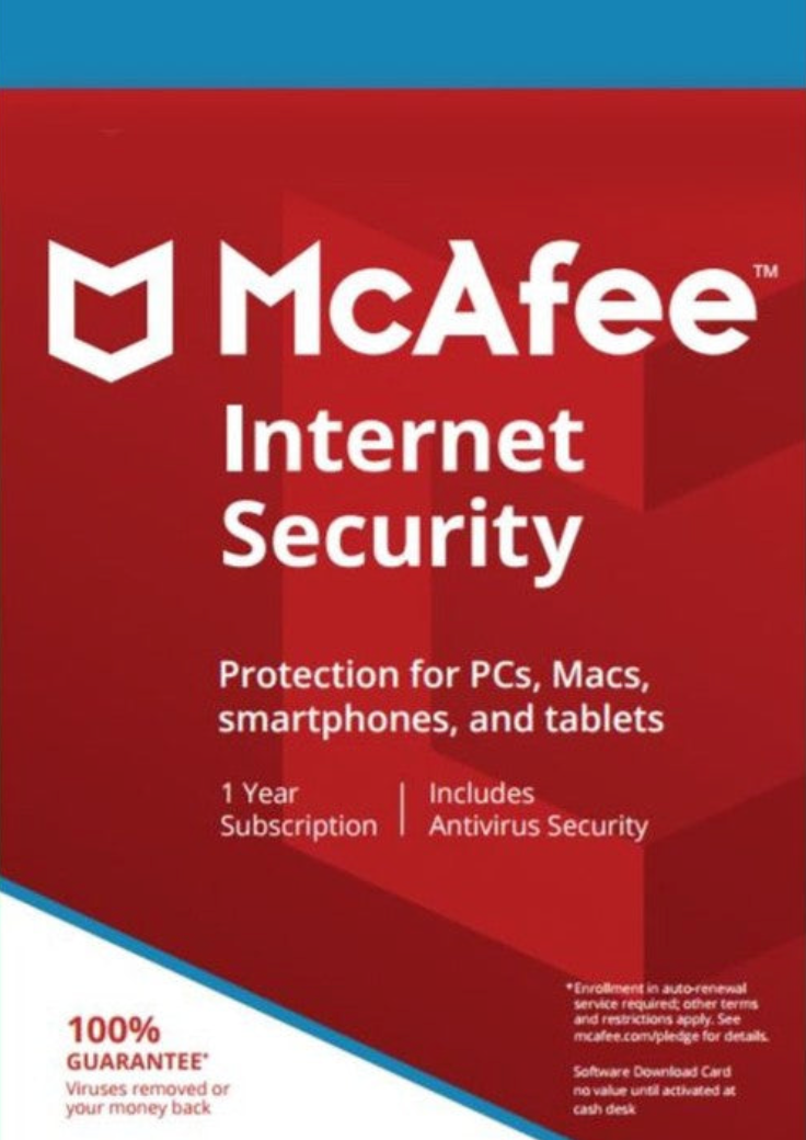 MCAFEE INTERNET SECURITY 2020 (1 YEAR / 1 DEVICE) - PC - OFFICIAL WEBSITE - MULTILANGUAGE - WORLDWIDE - Libelula Vesela - Jocuri video