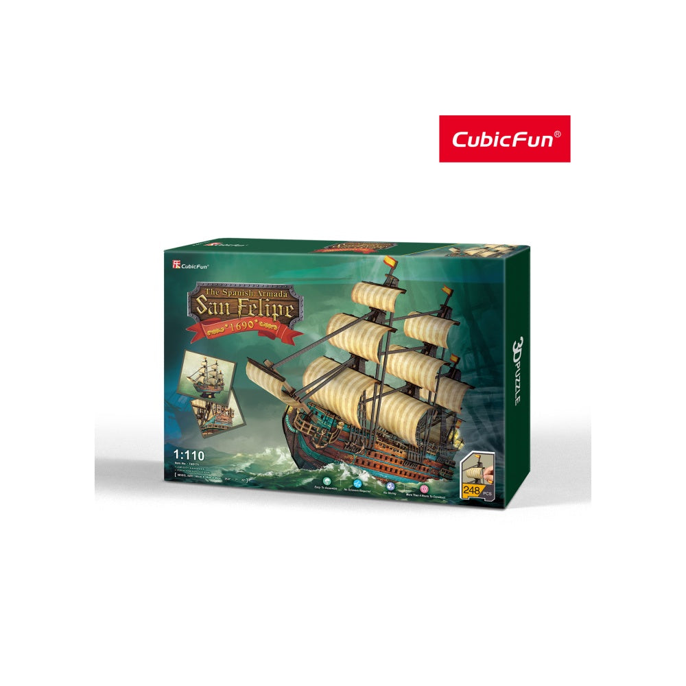 PUZZLE 3D NAVA SAN FELIPE 248 PIESE - CUBICFUN (CUT4017H) - Libelula Vesela - Jucarii