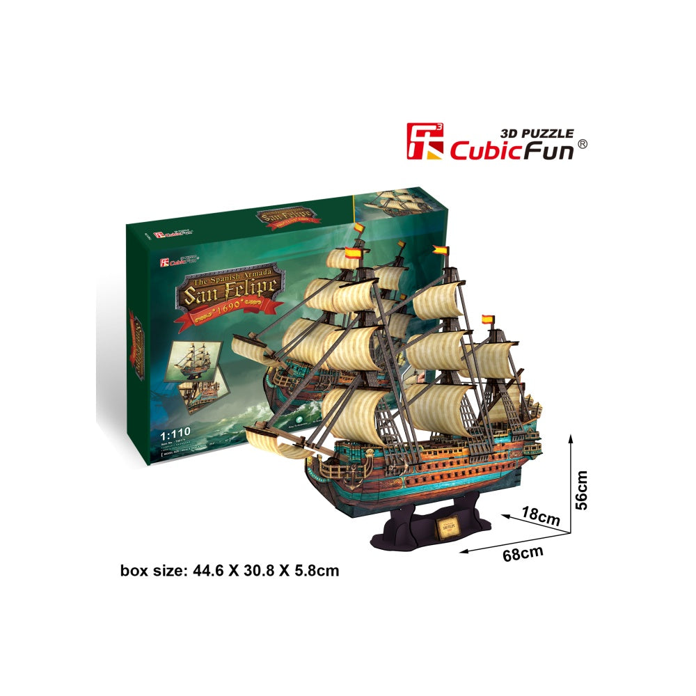 PUZZLE 3D NAVA SAN FELIPE 248 PIESE - CUBICFUN (CUT4017H) - Libelula Vesela - Jucarii