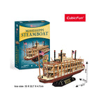 PUZZLE 3D NAVA MISSISSIPPI STEAMBOAT USA 142 PIESE - CUBICFUN (CUT4026H) - Libelula Vesela - Jucarii