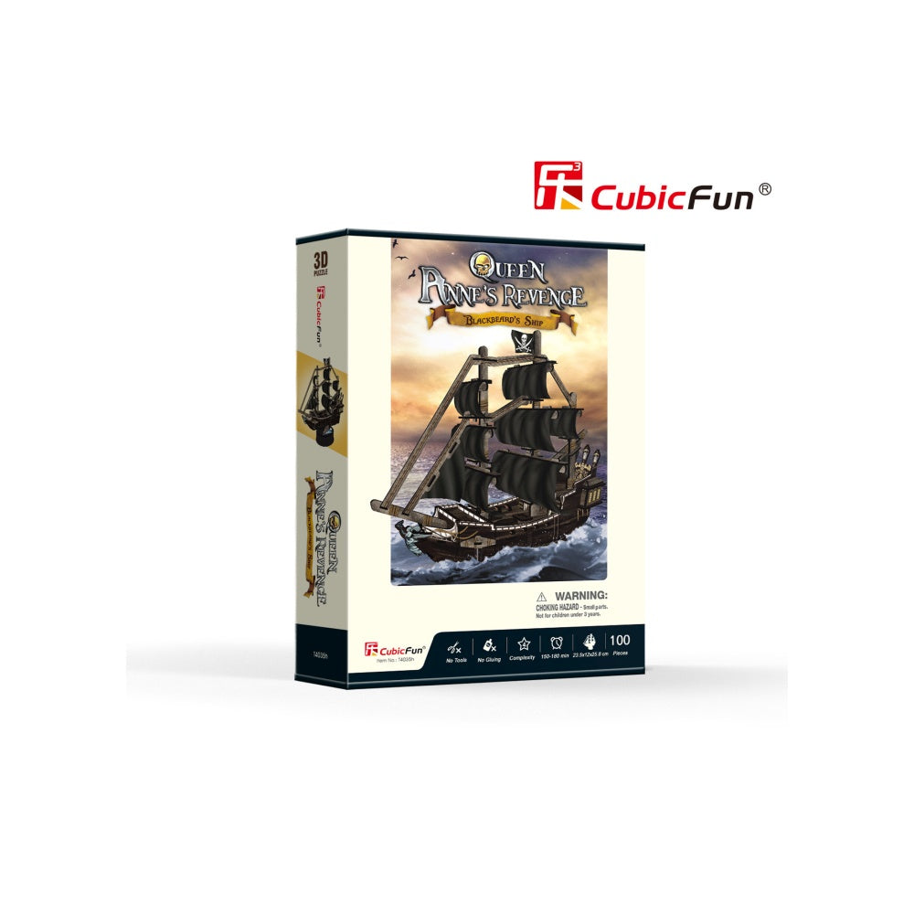 PUZZLE 3D NAVA QUEEN ANNE 100 PIESE - CUBICFUN (CUT4035H) - Libelula Vesela - Jucarii