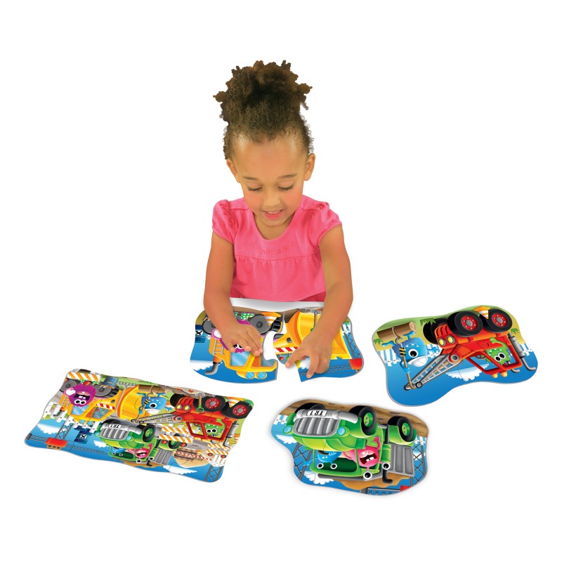 SET PRIMELE MELE 4 PUZZLE-URI MONSTER TRUCK - THE LEARNING JOURNEY (TLJ628140) - Libelula Vesela - Jucarii