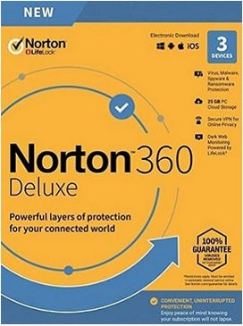 NORTON 360 DELUXE + 25 GB CLOUD STORAGE (3 DEVICES, 1 YEAR) - OFFICIAL WEBSITE - MULTILANGUAGE - EU - PC - Libelula Vesela - Jocuri video