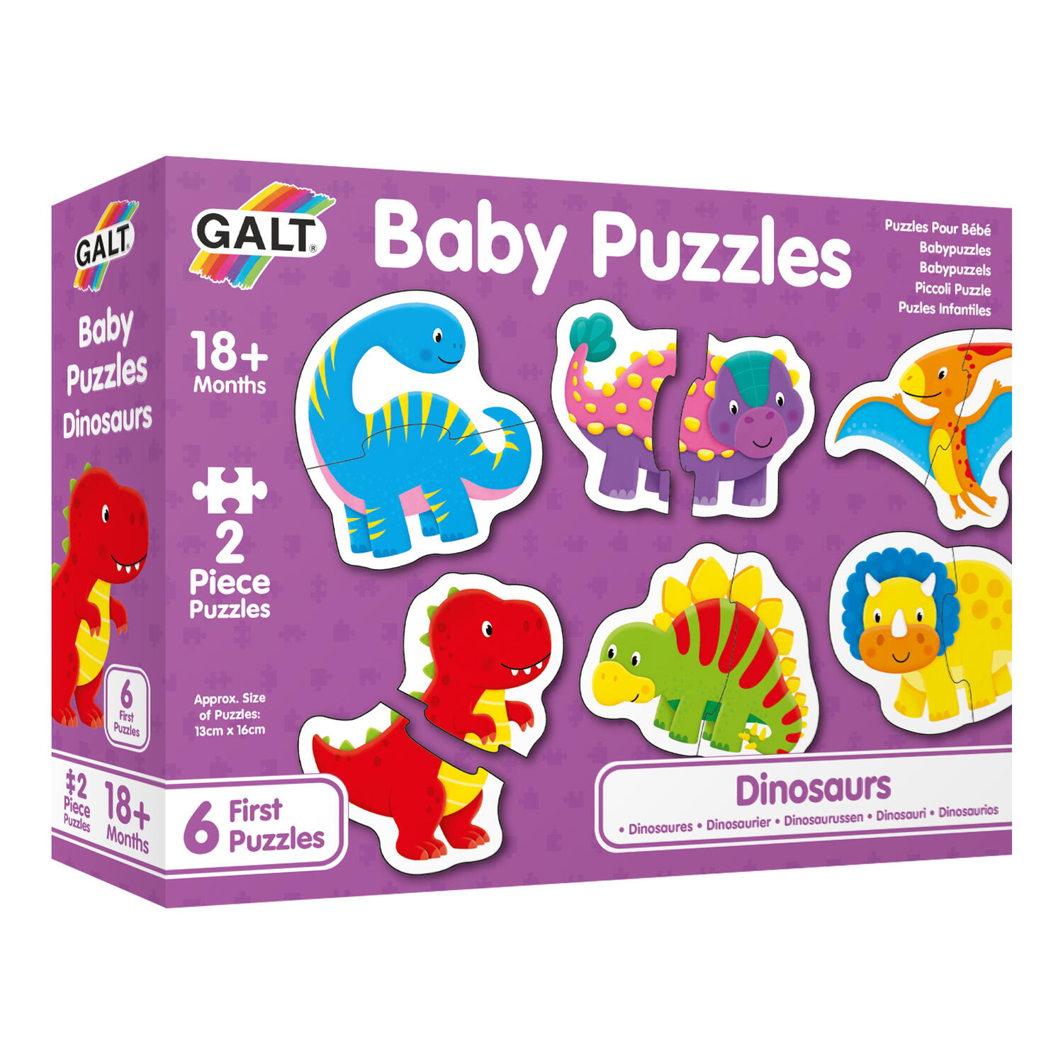 BABY PUZZLE: DINOZAURI (2 PIESE) - GALT (1005455) - Libelula Vesela - Jucarii