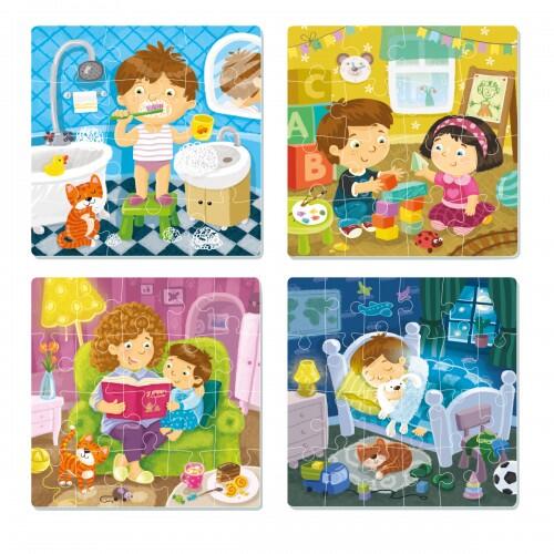 PUZZLE 4 IN 1 - ACTIVITATILE ZILNICE (12, 16, 20, 24 PIESE) - DODO (DO300130) - Libelula Vesela - Jucarii
