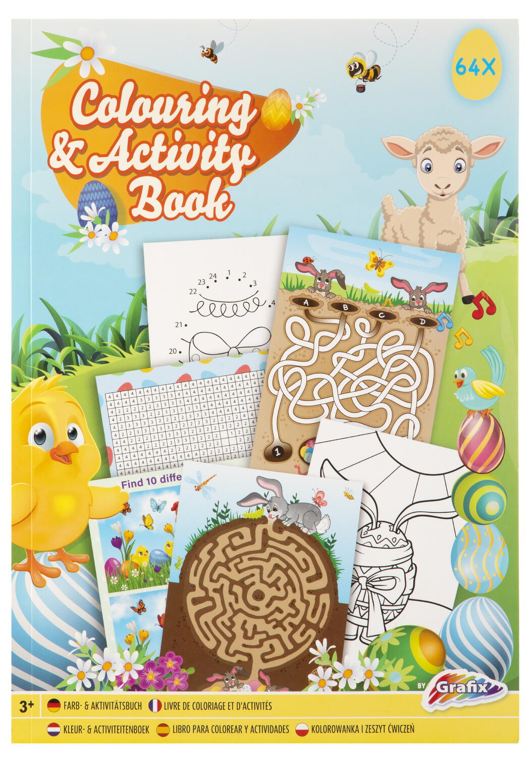 CARTE DE COLORAT CU ACTIVITATI - PASTE FERICIT - GRAFIX (810018) - Libelula Vesela - Carti