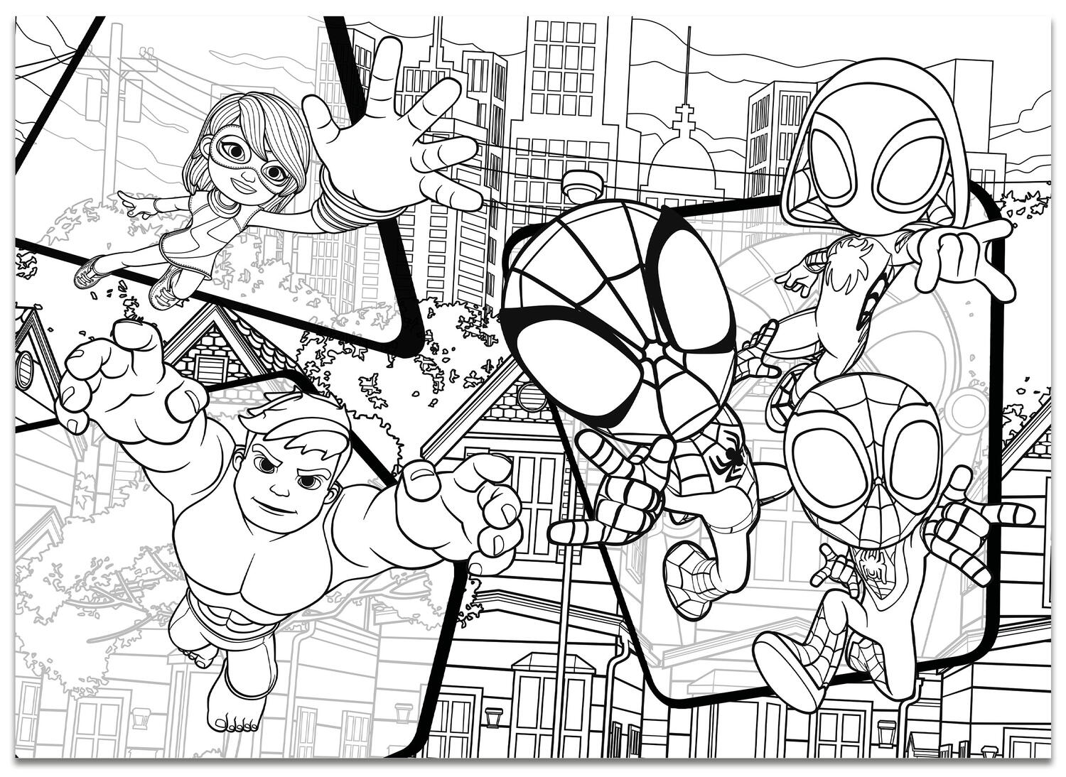 PUZZLE DE COLORAT MAXI - PAIENJENELUL MARVEL SI PRIETENII LUI UIMITORI (4 X 48 DE PIESE) - LISCIANI (L100378) - Libelula Vesela - Jucarii