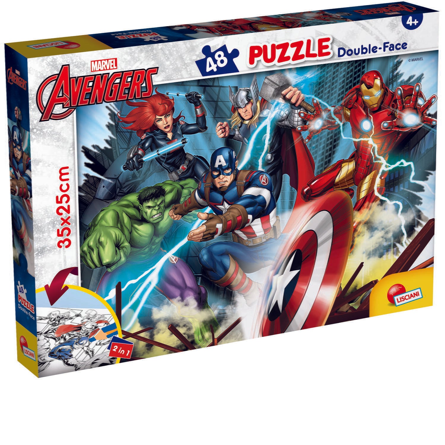 PUZZLE DE COLORAT - AVENGERS (48 DE PIESE) - LISCIANI (L99641) - Libelula Vesela - Jucarii