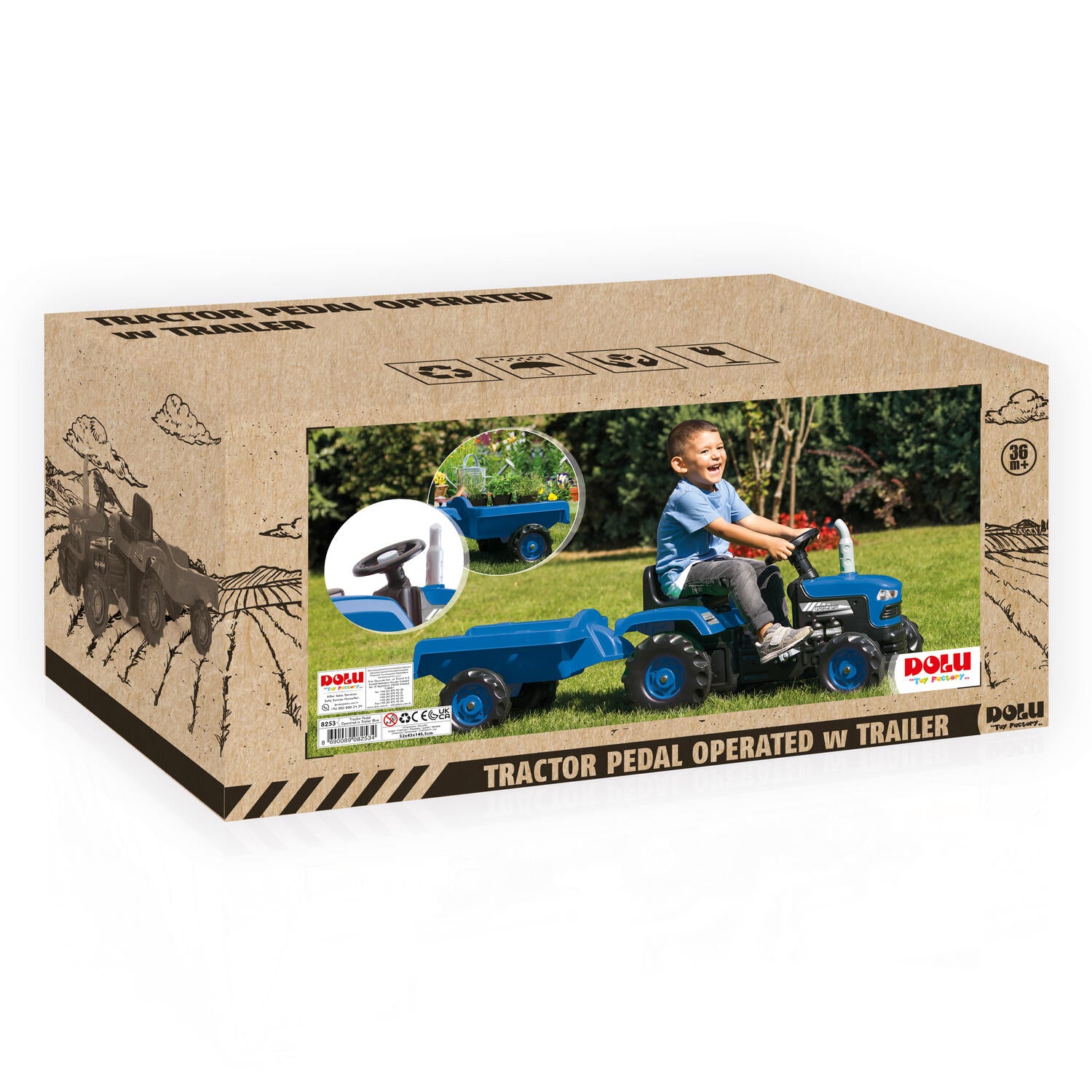 PRIMUL MEU TRACTOR CU REMORCA (ALBASTRU) - DOLU (D8253) - Libelula Vesela - Jucarii