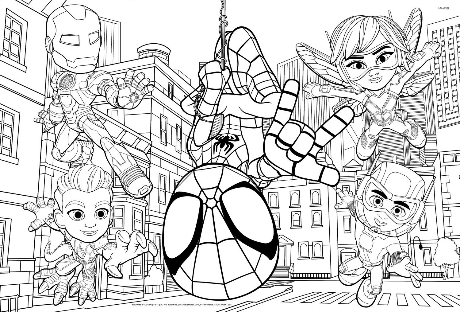 PUZZLE DE COLORAT MAXI - PAIENJENELUL MARVEL SI PRIETENII LUI UIMITORI (2 X 24 DE PIESE) - LISCIANI (L99788) - Libelula Vesela - Jucarii