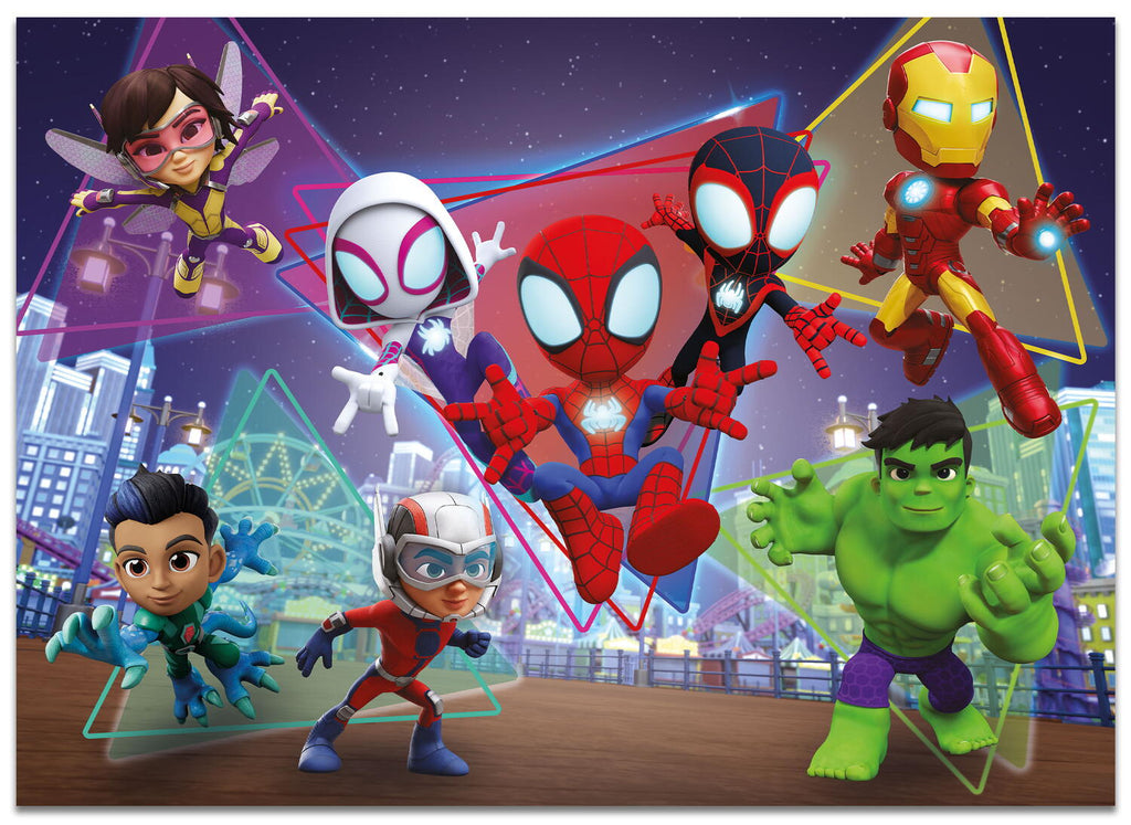PUZZLE DE COLORAT MAXI - PAIENJENELUL MARVEL SI PRIETENII LUI UIMITORI (4 X 48 DE PIESE) - LISCIANI (L100378) - Libelula Vesela - Jucarii