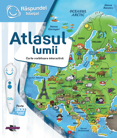 RASPUNDEL ISTETEL CARTE ATLASUL LUMII - ALBI (69369) - Libelula Vesela - Jucarii