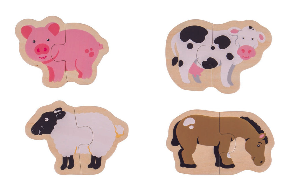 PUZZLE - ANIMALE DE LA FERMA - BIGJIGS (BJ228) - Libelula Vesela - Jucarii