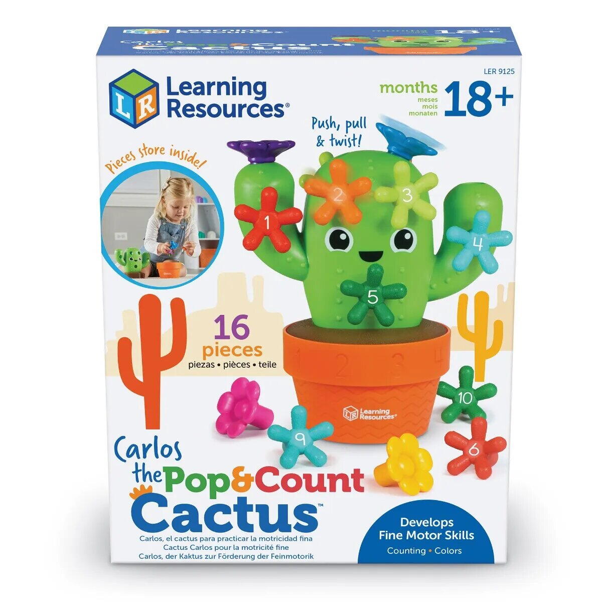 JOC DE POTRIVIRE CU NUMERE - CACTUSUL CARLOS - LEARNING RESOURCES (LER9125) - Libelula Vesela - Jucarii