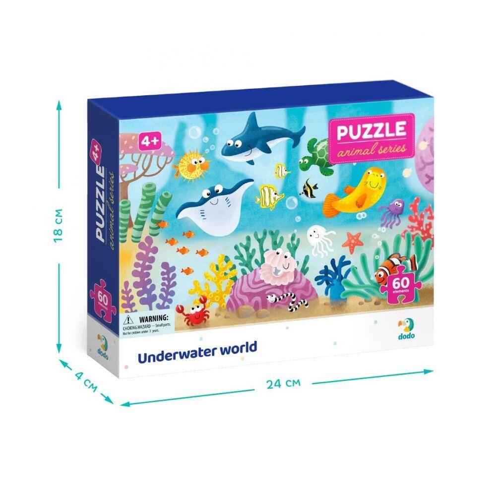 PUZZLE - DISTRACTIE CU ANIMALUTE MARINE ( 60 PIESE) - DODO (DO300378) - Libelula Vesela - Jucarii