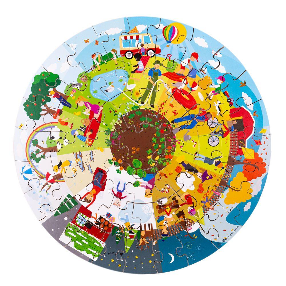 PUZZLE DE PODEA 360° - ANOTIMPURILE - BIGJIGS TOYS (33003) - Libelula Vesela - Jucarii