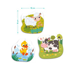 PUZZLE 3 IN 1  - ANIMALUTELE DE LA FERMA (2,3,4 PIESE) - DODO (DO300393) - Libelula Vesela - Jucarii
