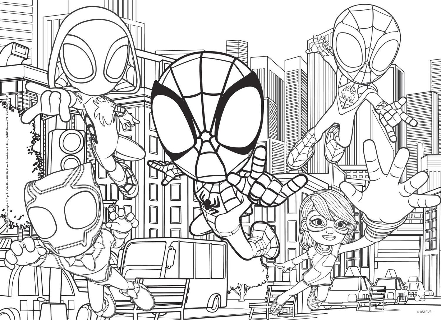 PUZZLE DE COLORAT - PAIENJENELUL MARVEL ȘI PRIETENII LUI UIMITORI (24 DE PIESE) - LISCIANI (L99603) - Libelula Vesela - Jucarii