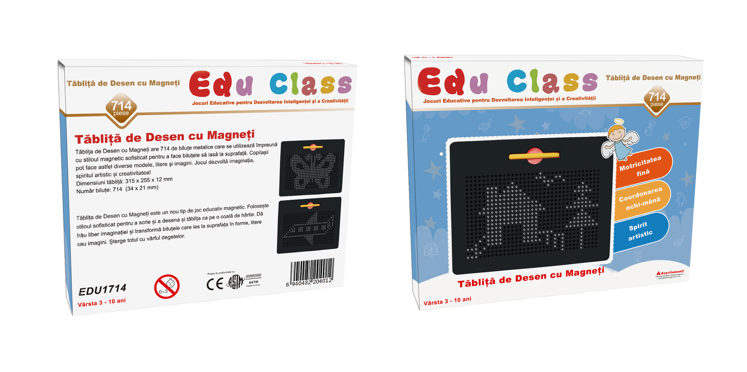 TABLITA DE DESEN CU MAGNETI - 714 PIESE - EDU CLASS (EDU1714) - Libelula Vesela - Jucarii