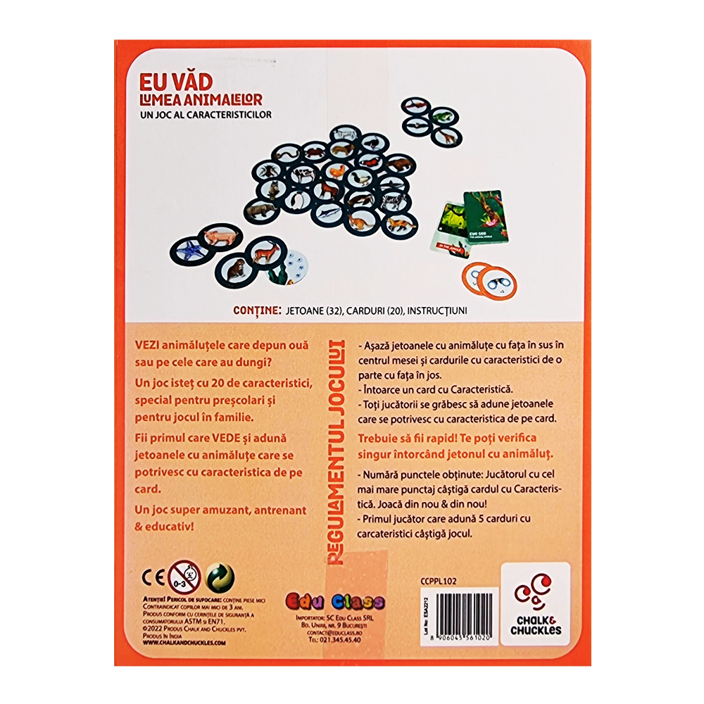 JOC DE LOGICA - EU VAD - LUMEA ANIMALELOR - CHALK AND CHUCKLES (CCPPL102) - Libelula Vesela - Jucarii