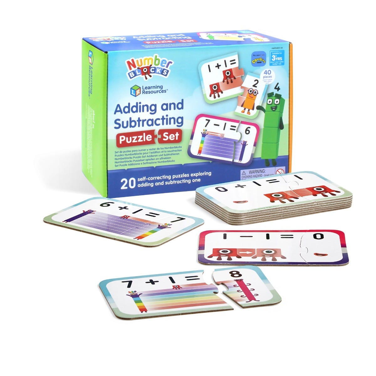PUZZLE - ADUNARI SI SCADERI 1-10 - NUMBERBLOCKS - HAND2MIND (HM95402-UK) - Libelula Vesela - Jucarii