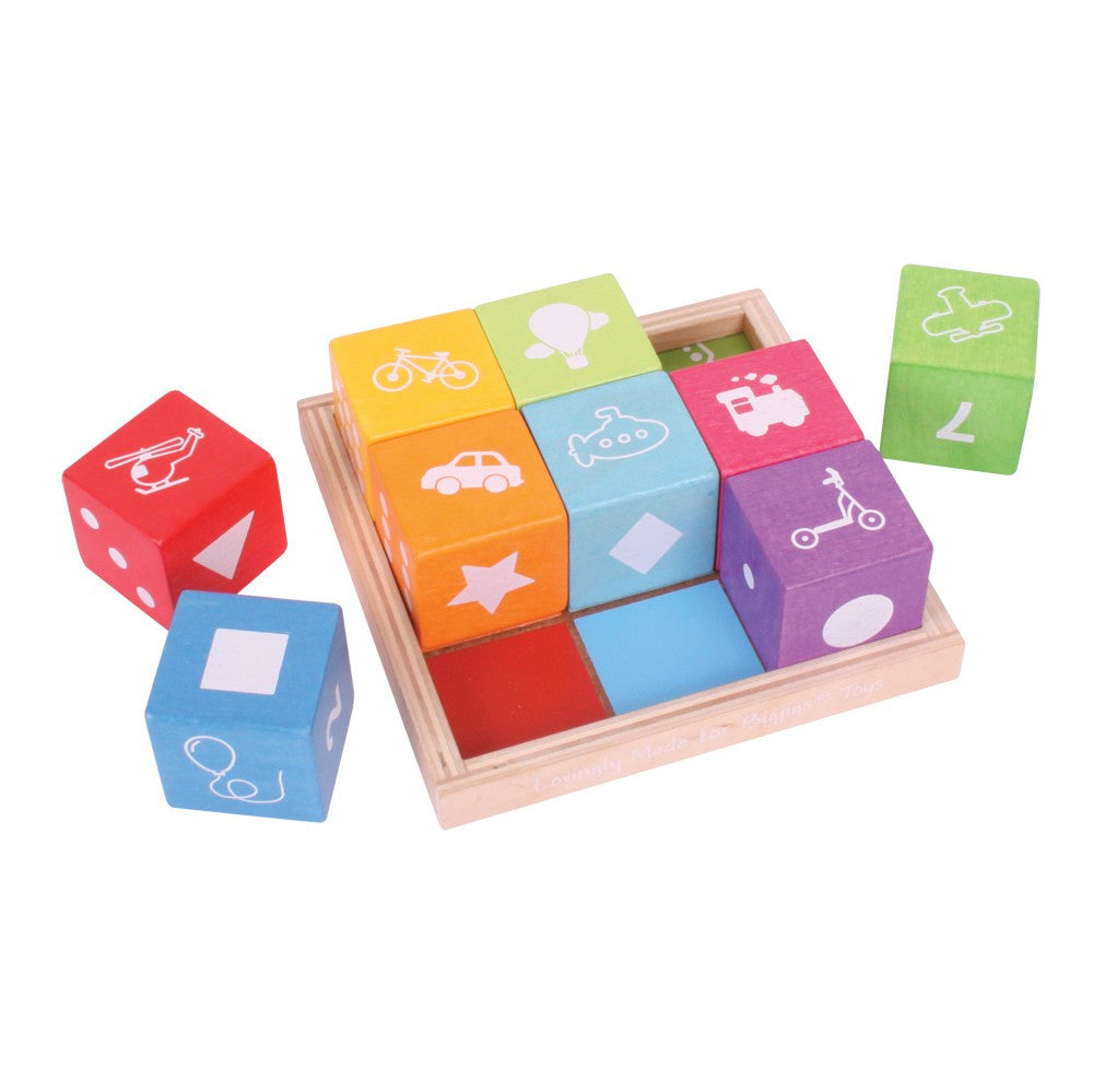 CUBURI DIN LEMN CU IMAGINI (BB091) - Libelula Vesela - Jucarii