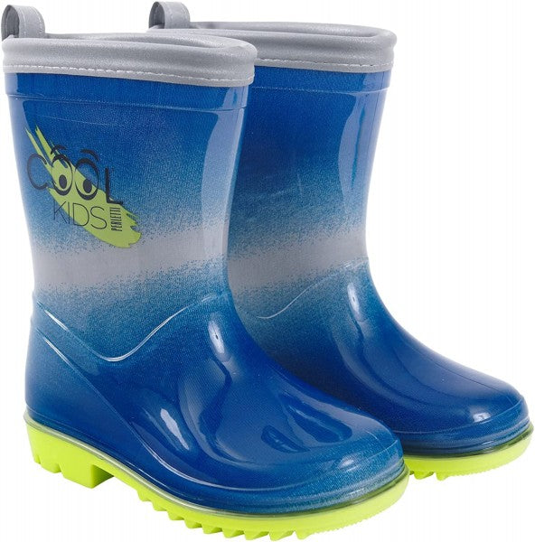 CIZME DE CAUCIUC CU MARGINE REFLECTORIZANTA MARIMI 22-3 GRI ALBASTRU - PERLETTI (PE15598) - Libelula Vesela - Incaltaminte