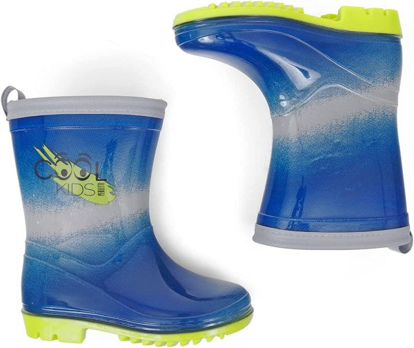 CIZME DE CAUCIUC CU MARGINE REFLECTORIZANTA MARIMI 22-3 GRI ALBASTRU - PERLETTI (PE15598) - Libelula Vesela - Incaltaminte