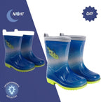 CIZME DE CAUCIUC CU MARGINE REFLECTORIZANTA MARIMI 22-3 GRI ALBASTRU - PERLETTI (PE15598) - Libelula Vesela - Incaltaminte