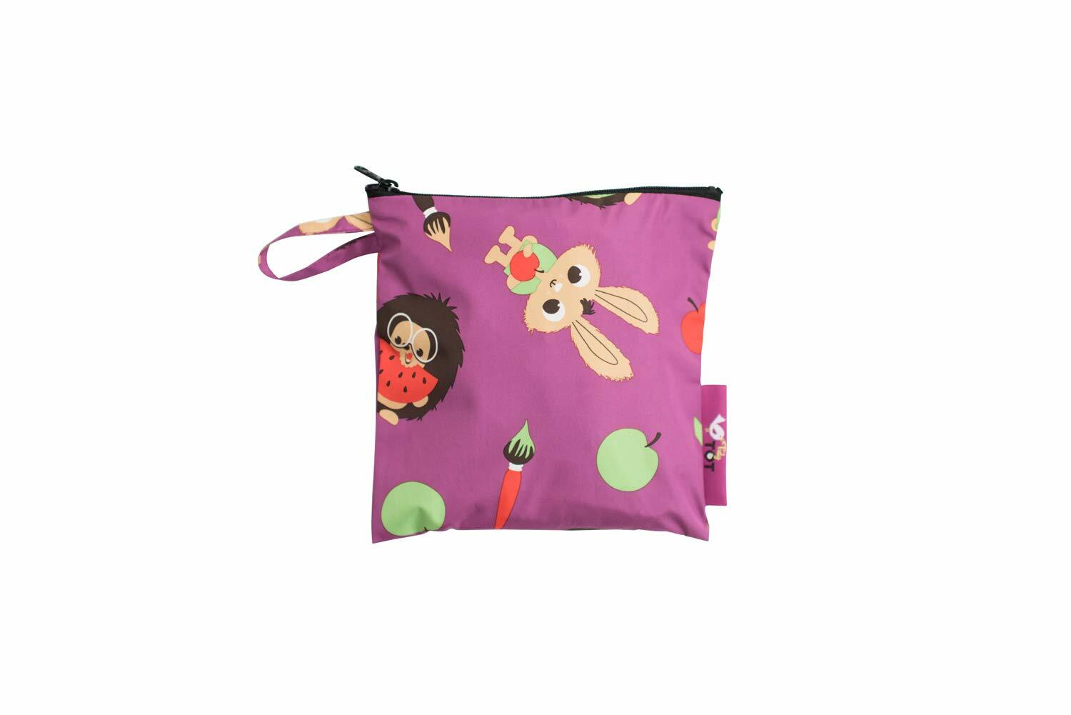 LONG BIB WITH POCKET - HAPPY ANIMALS - TIDY TOT (LLBPP)