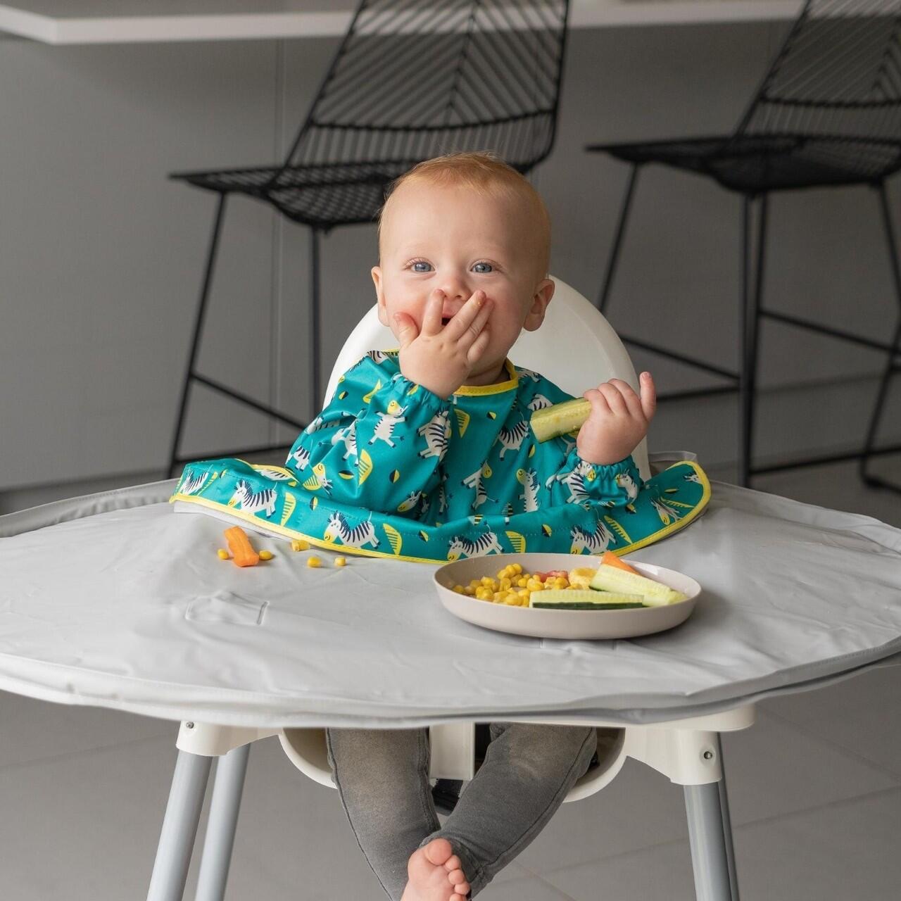 BAVETA CU MANECI LUNGI - ZEBRE VESELE - TIDY TOT (TCBDZ) - Libelula Vesela - Puericultura