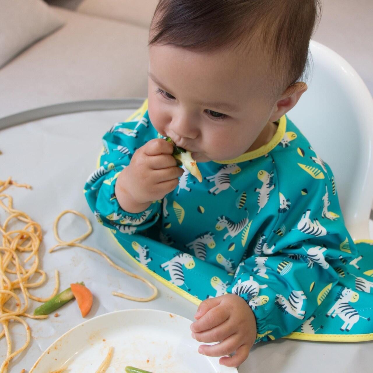 BAVETA CU MANECI LUNGI - ZEBRE VESELE - TIDY TOT (TCBDZ) - Libelula Vesela - Puericultura