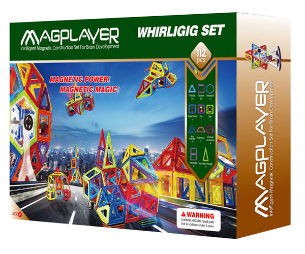 JOC DE CONSTRUCTIE MAGNETIC - 112 PIESE - MAGPLAYER (MPB-112) - Libelula Vesela - Jucarii