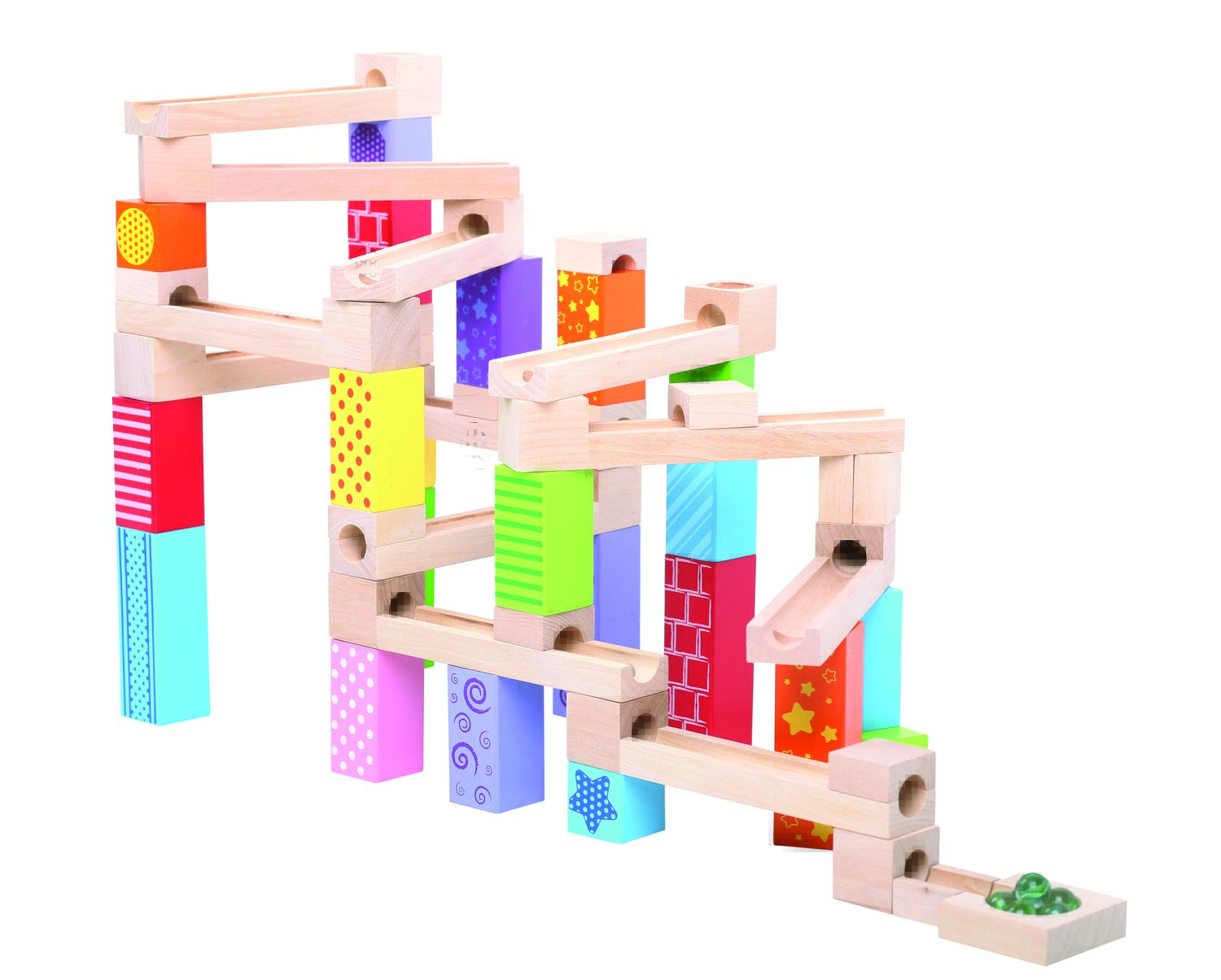 MARBLE RUN DIN LEMN - BIGJIGS (BJ786) - Libelula Vesela - Jucarii