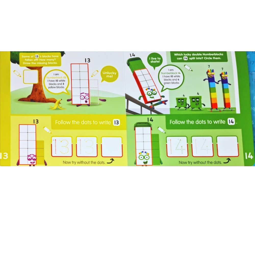 CARTICICA SCRIU SI STERG -  NUMBERBLOCKS 11-20 - NUMBERBLOCKS (9781802630244) - Libelula Vesela - Carti