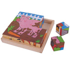 PUZZLE CUBIC - ANIMALUTE DE LA FERMA - BIGJIGS (BJ798) - Libelula Vesela - Jucarii