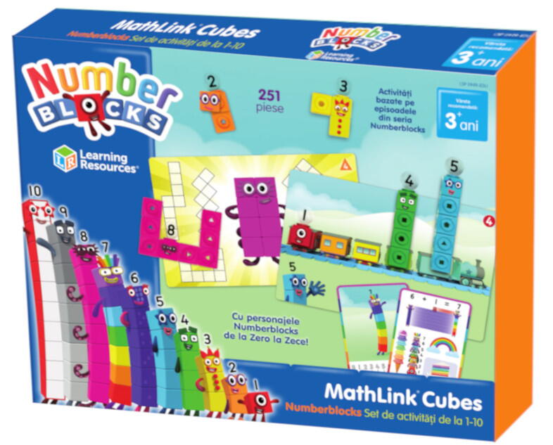 MATHLINK® CUBES NUMBERBLOCKS IN ROMANA - SET DE ACTIVITATI DE LA 1 - 10 - LEARNING RESOURCES (LSP0949-EDU) - Libelula Vesela - Jucarii