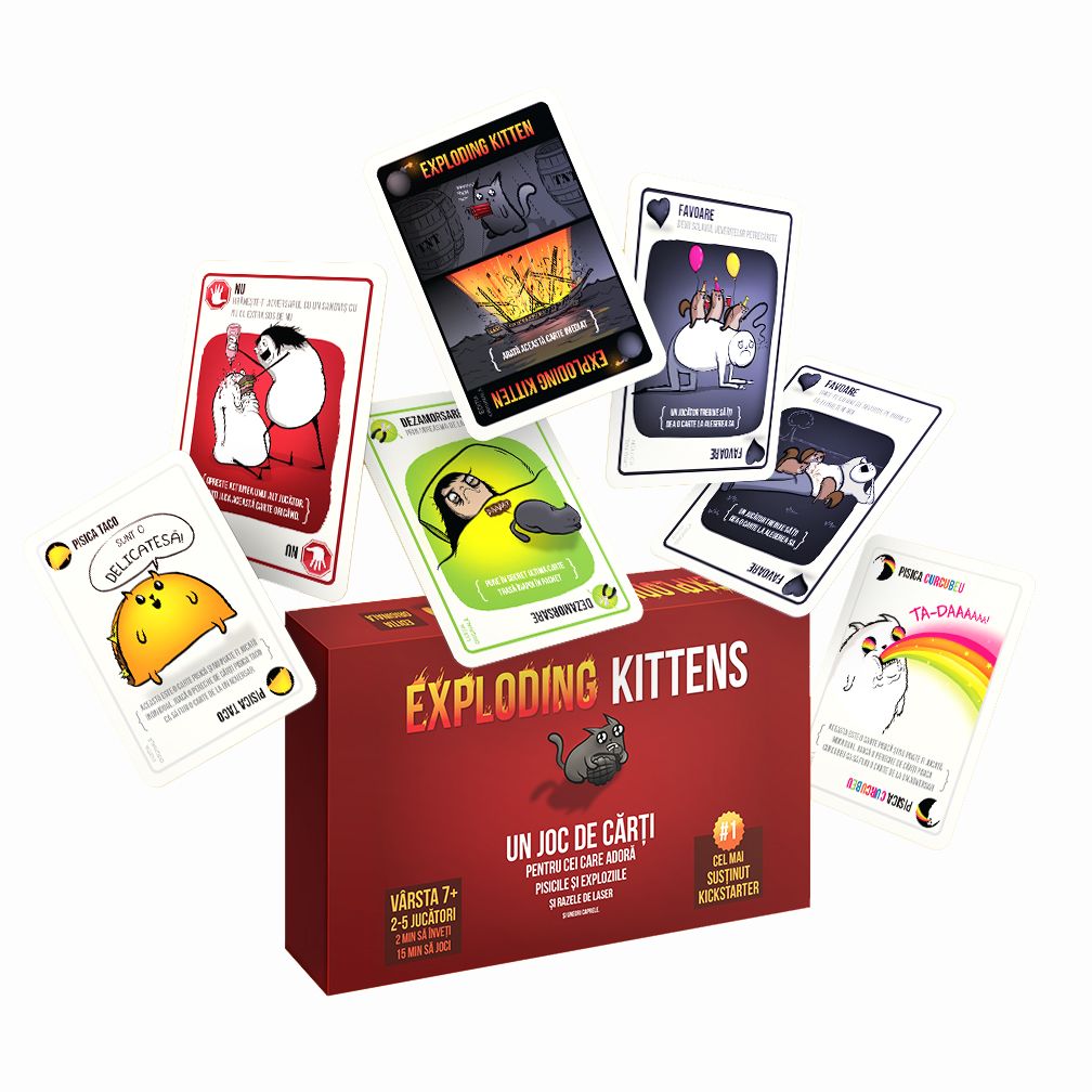 JOC DE SOCIETATE EXPLODING KITTENS - ASMODEE (EKEK01RO) - Libelula Vesela - Jucarii