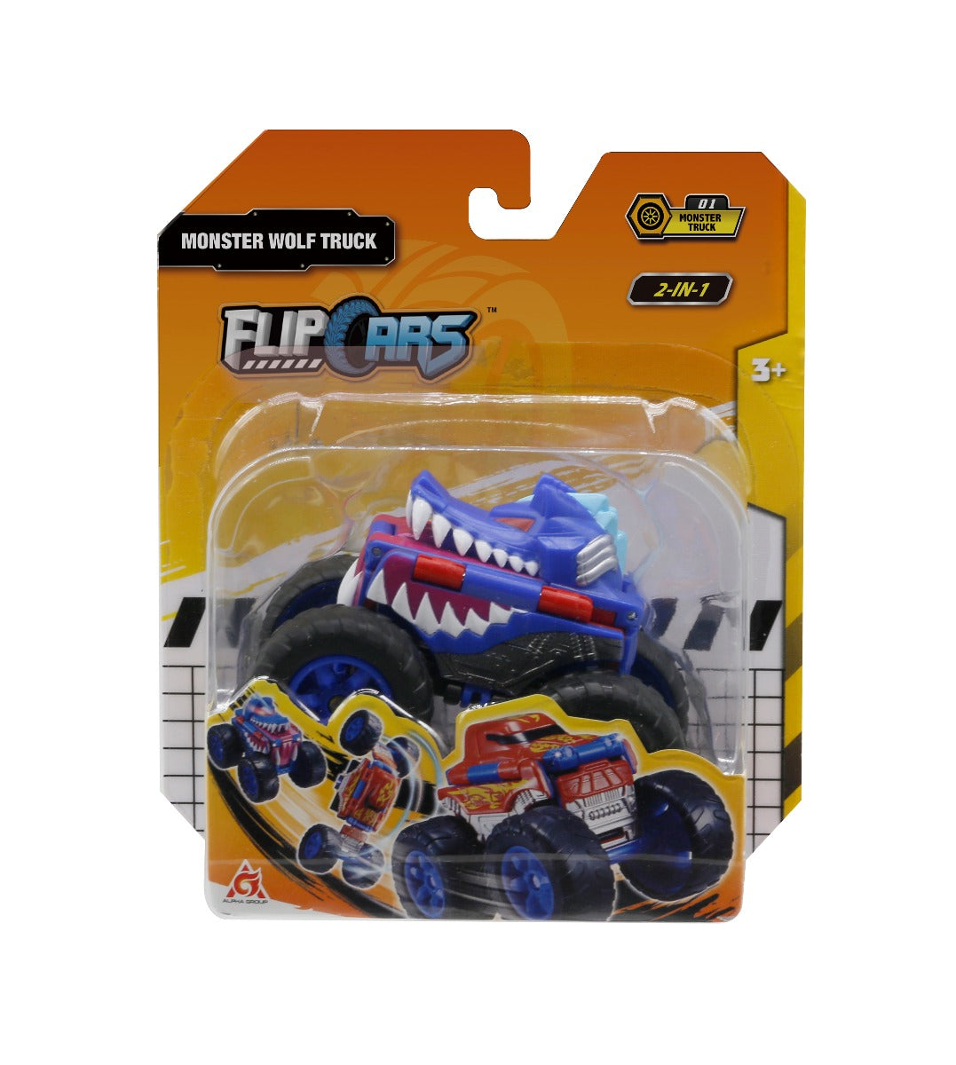 2-IN-1 MASINUTA TRANSFORMABILA - MONSTER CAR - ALPHA GROUP (EU463875A) - Libelula Vesela - Jucarii