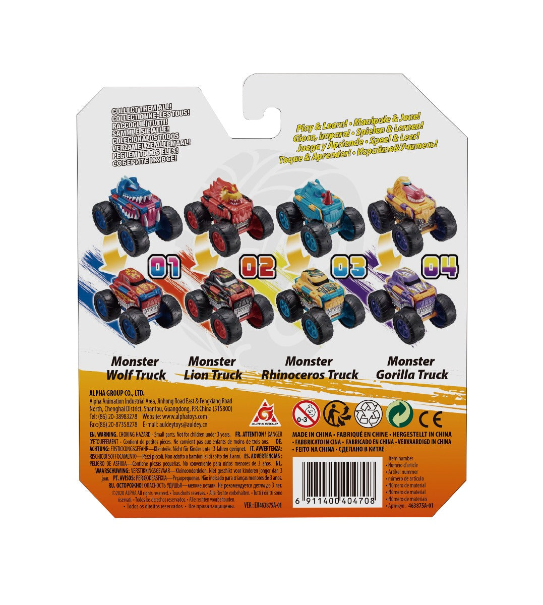 2-IN-1 MASINUTA TRANSFORMABILA - MONSTER CAR - ALPHA GROUP (EU463875A) - Libelula Vesela - Jucarii