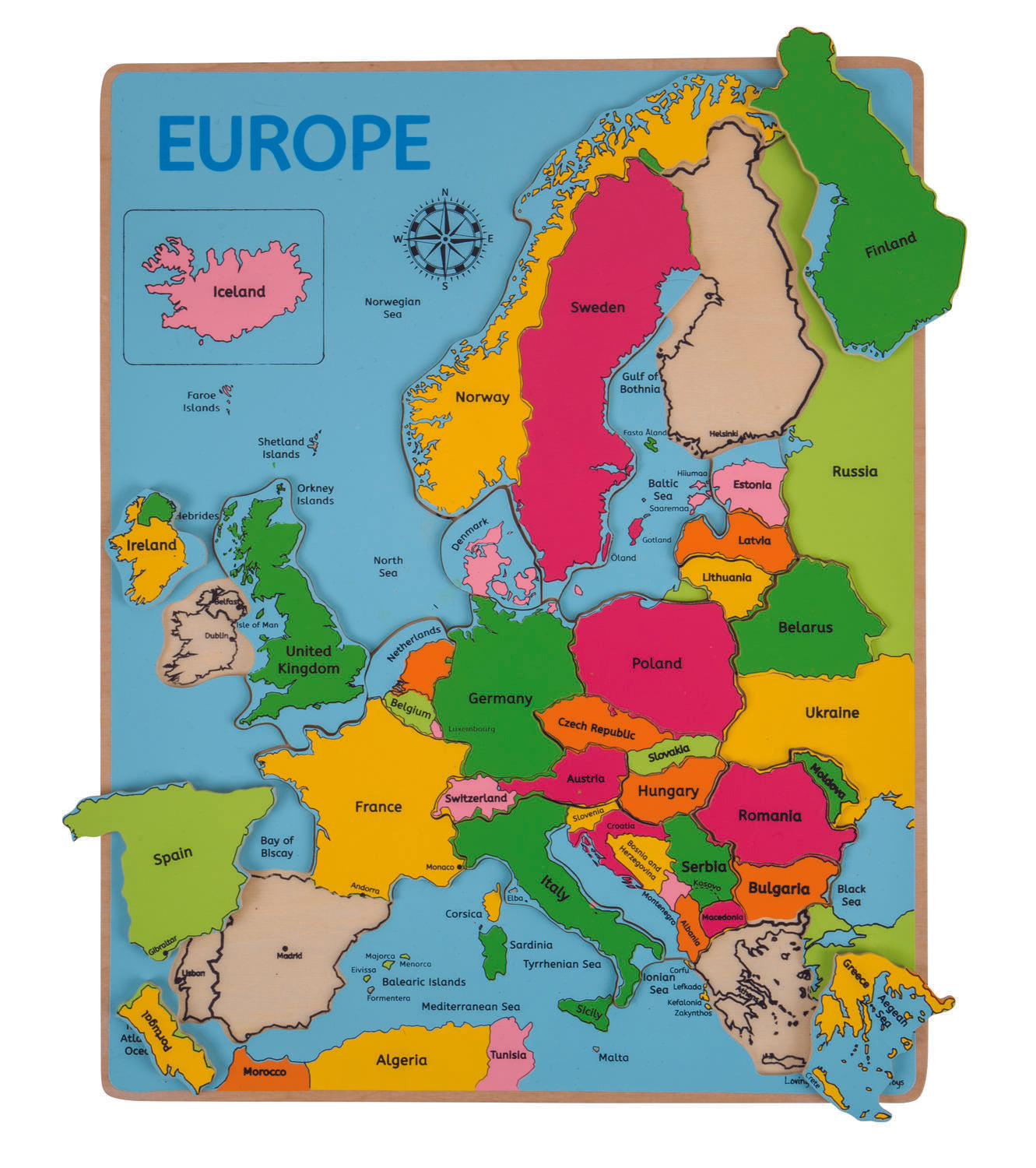 PUZZLE - INCASTRU EUROPA - BIGJIGS (BJ048) Libelula Vesela Jucarii