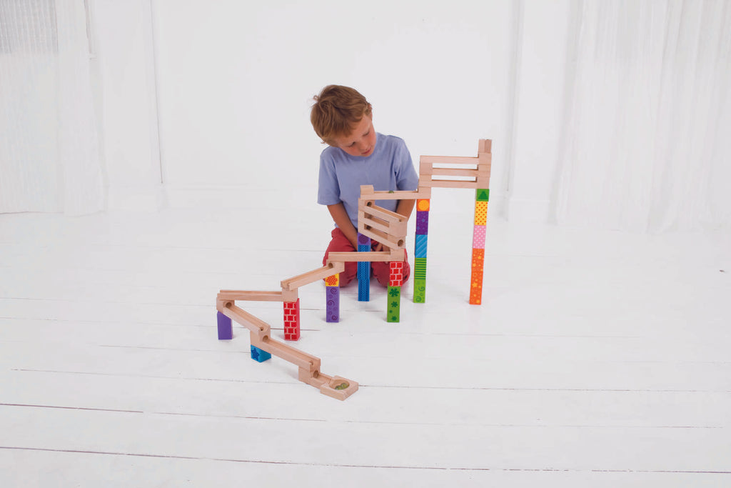MARBLE RUN DIN LEMN - BIGJIGS (BJ786) - Libelula Vesela - Jucarii