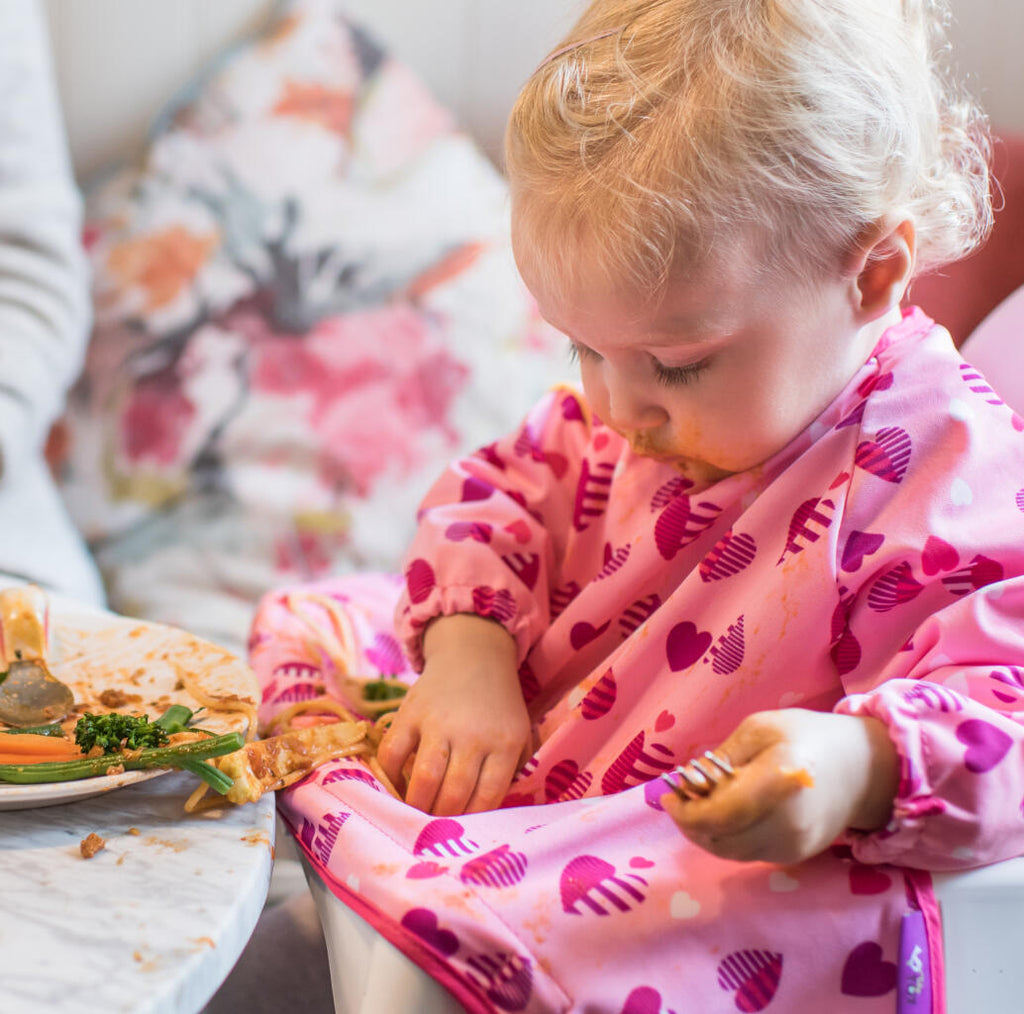 BAVETA CU MANECI SI VENTUZE  - INIMIOARE - TIDY TOT (CCLH) - Libelula Vesela - Puericultura