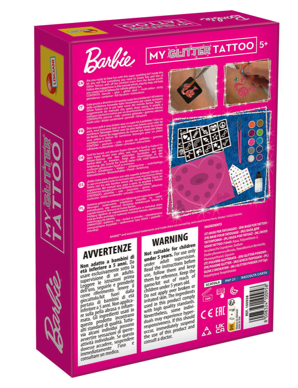SETUL MEU DE TATUAJE CU SCLIPICI - BARBIE - LISCIANI (L100958) - Libelula Vesela - Jucarii