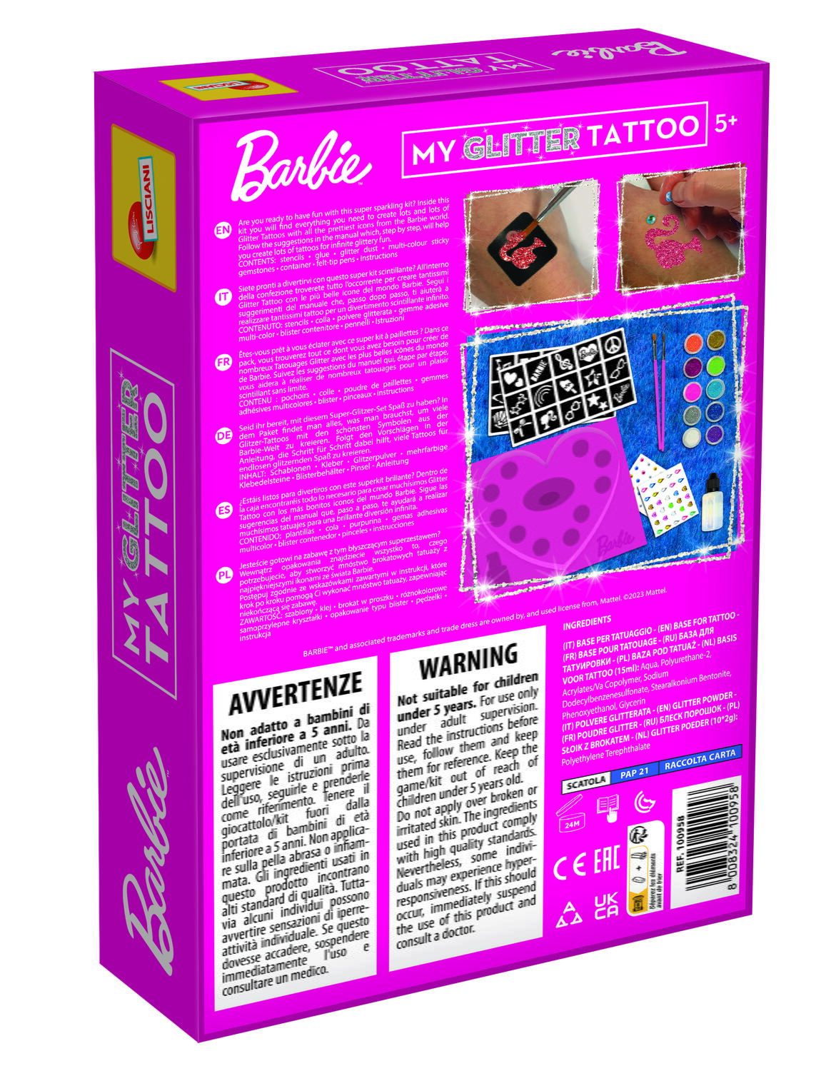 SETUL MEU DE TATUAJE CU SCLIPICI - BARBIE - LISCIANI (L100958) - Libelula Vesela - Jucarii