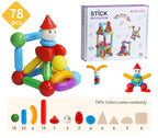 SET DE CONSTRUCTIE MAGNETIC - STICK (78 PIESE) - MAGPLAYER (MPO-78) - Libelula Vesela - Jucarii