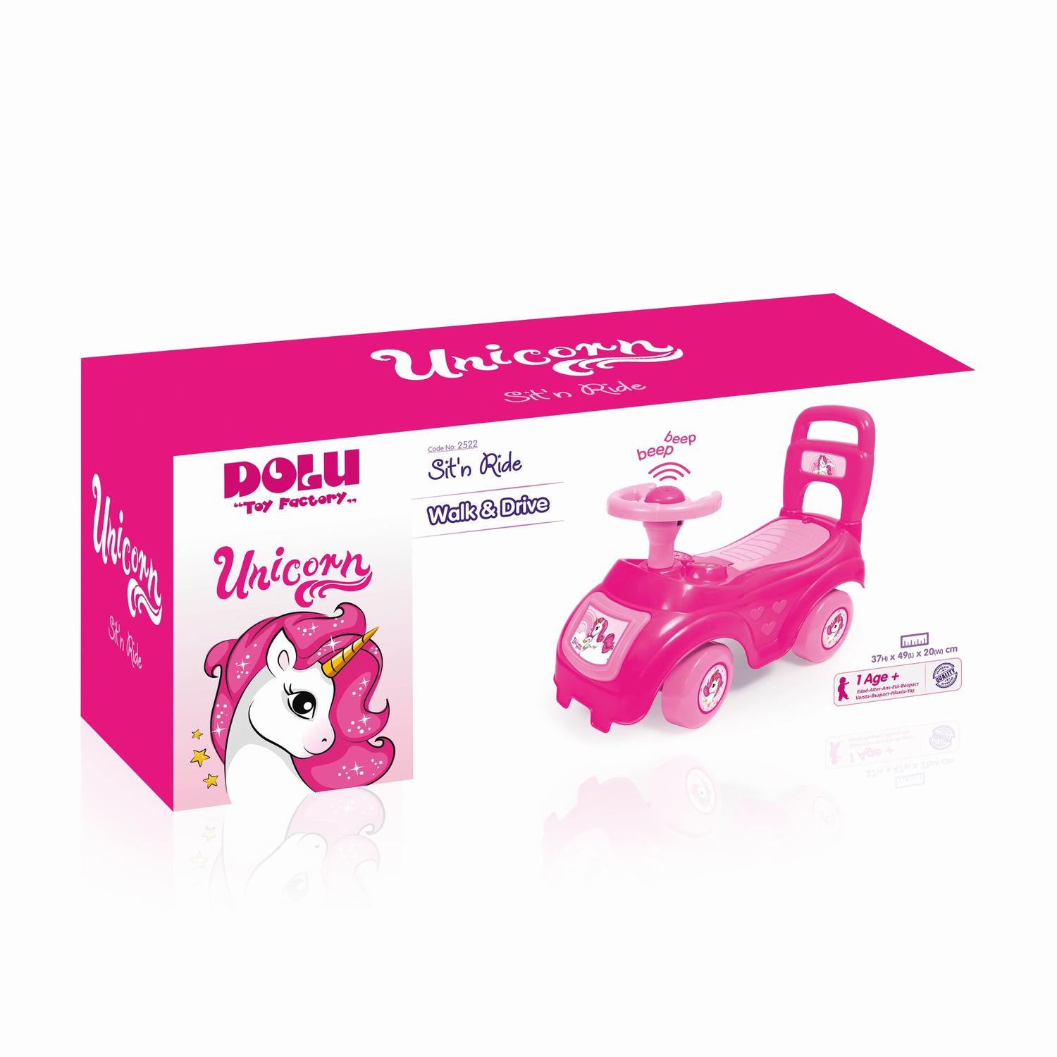 PRIMA MEA MASINUTA ROZ - UNICORN - DOLU (D2522) - Libelula Vesela - Jucarii