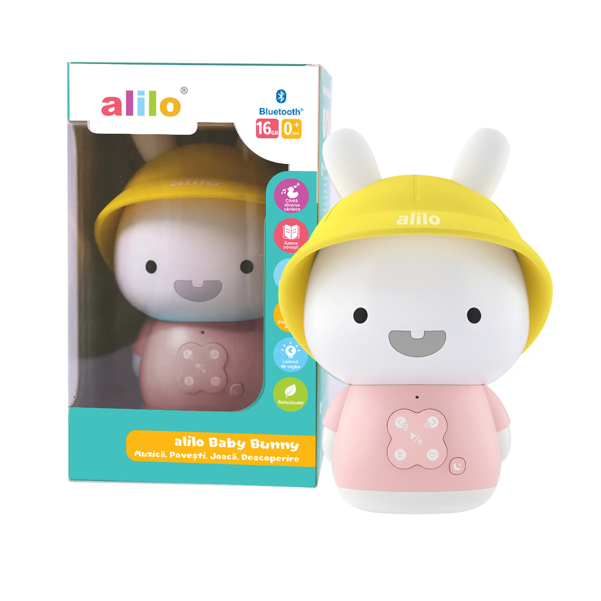 ALILO BABY BUNNY - IEPURAS INTERACTIV CU POVESTI SI CANTECE, ROZ, RO/EN - SHENZHEN FIRE RABBIT SMART TECHNOLOGY (G9S+Pink) - Libelula Vesela - Jucarii